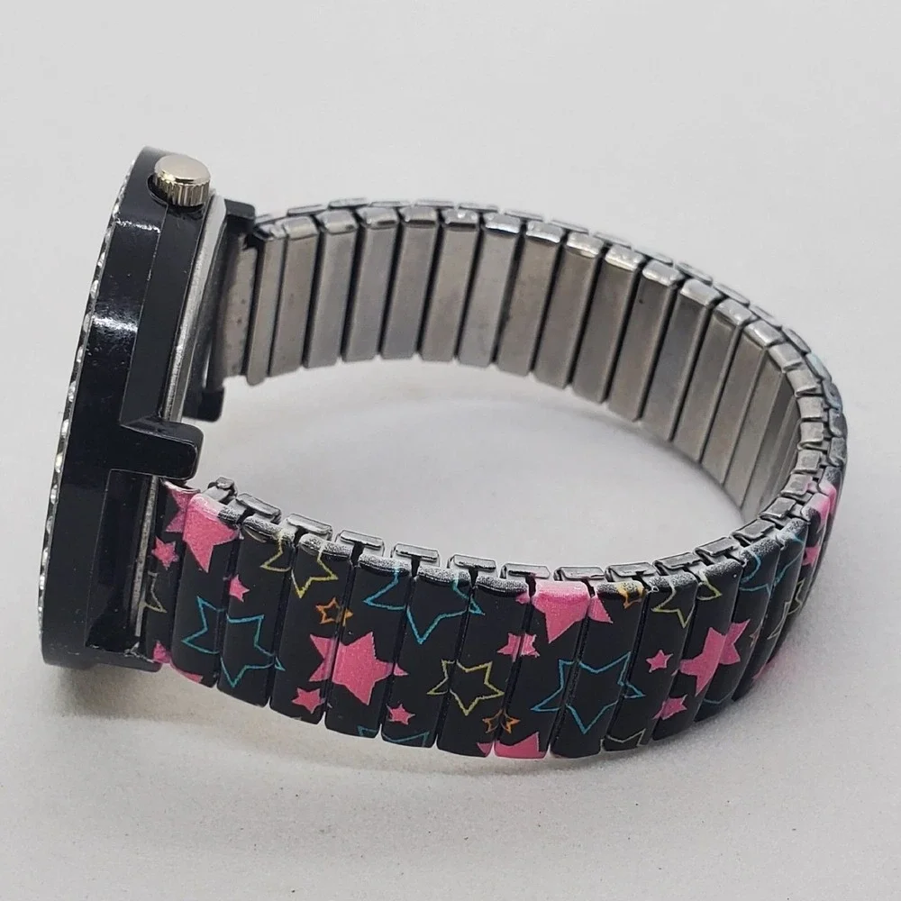 Women's Twinkle Watch 40MM Black Dial Case Black Stretched Band‎ 6